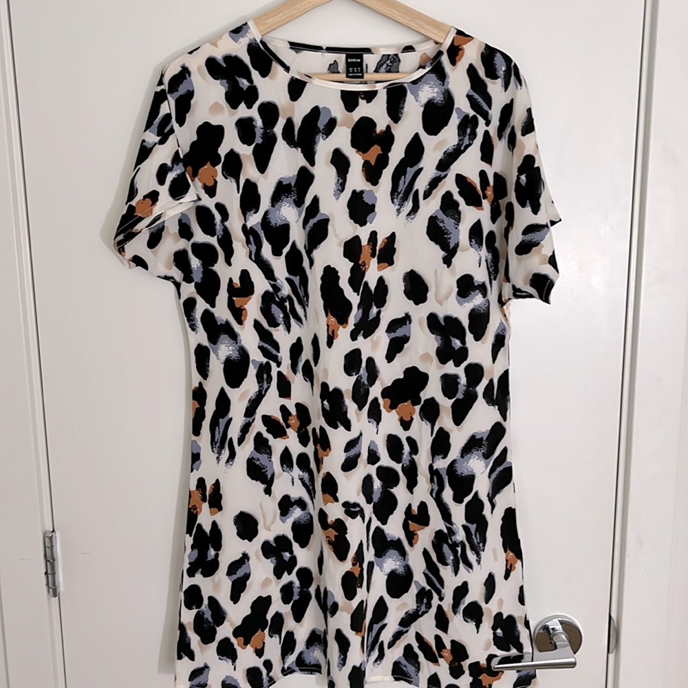 Leopard print mini dress
